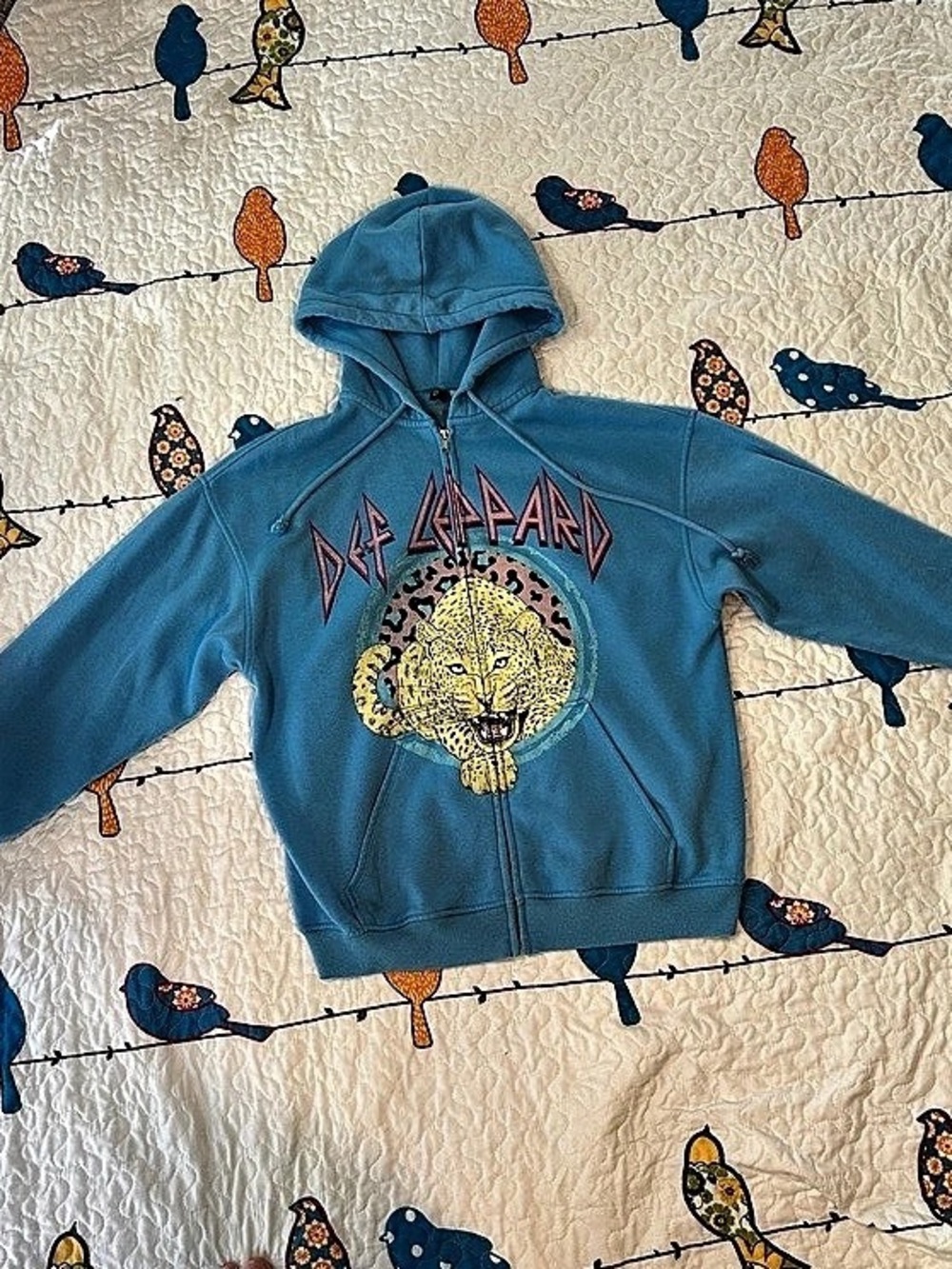 Colorful Blue Def Leppard Hoodie